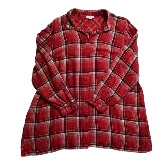 J.Jill long sleeve plaid tunic button up size XL - Picture 2 of 8